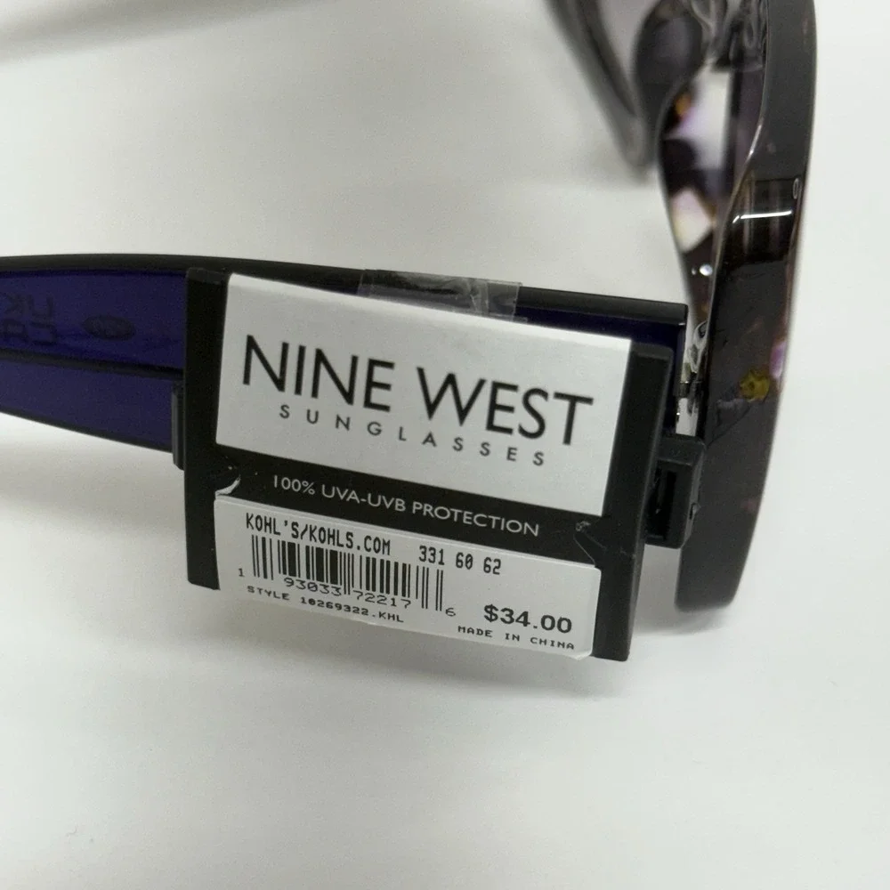 Nine West Women's Sunglasses Brown With Purple Tortoise Shell Very Cute!